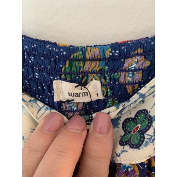 NWT Warm Margaritaville Floral Print Tiered Smock Boho Silk Dress Small - Picture 11 of 12